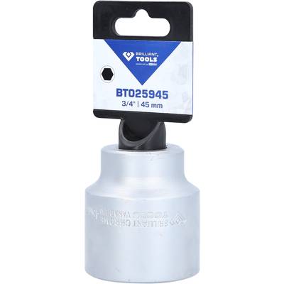 Steckschlüsselaufsatz mit 3/4 Zoll Antrieb und 45 mm Größe, Marke 'Brilliant Tools', für mechanische Anwendungen.