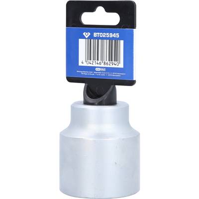 Metallschlüsseladapter mit schwarzem Griff und blauer Verpackung mit Barcode.