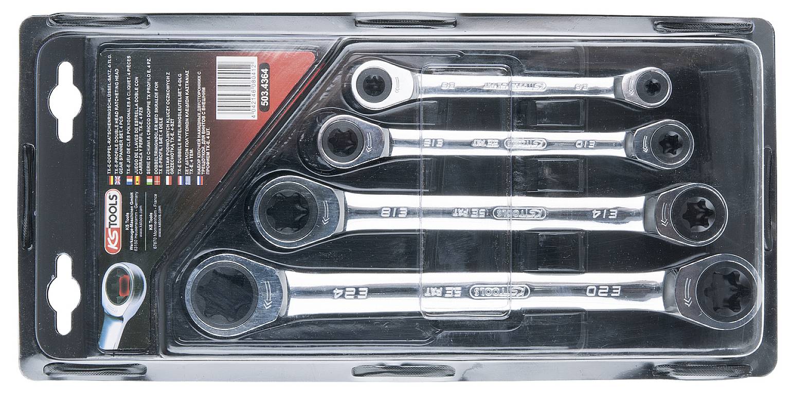 KS Tools 5034364 503.4364 Doppel-Ringratschenschlüssel-Satz Schlüsselweite (Metrisch) 6 - 20 mm