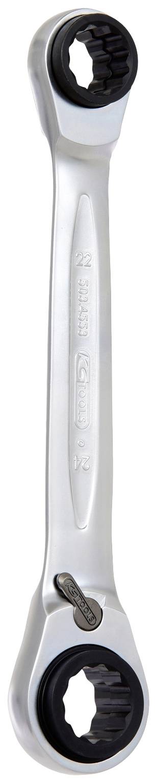 KS TOOLS 10,20cm (4\") 1 GEARplus umschaltbar Doppel-Ratschenringschlüssel, 21x22x24x27mm (503.4553)