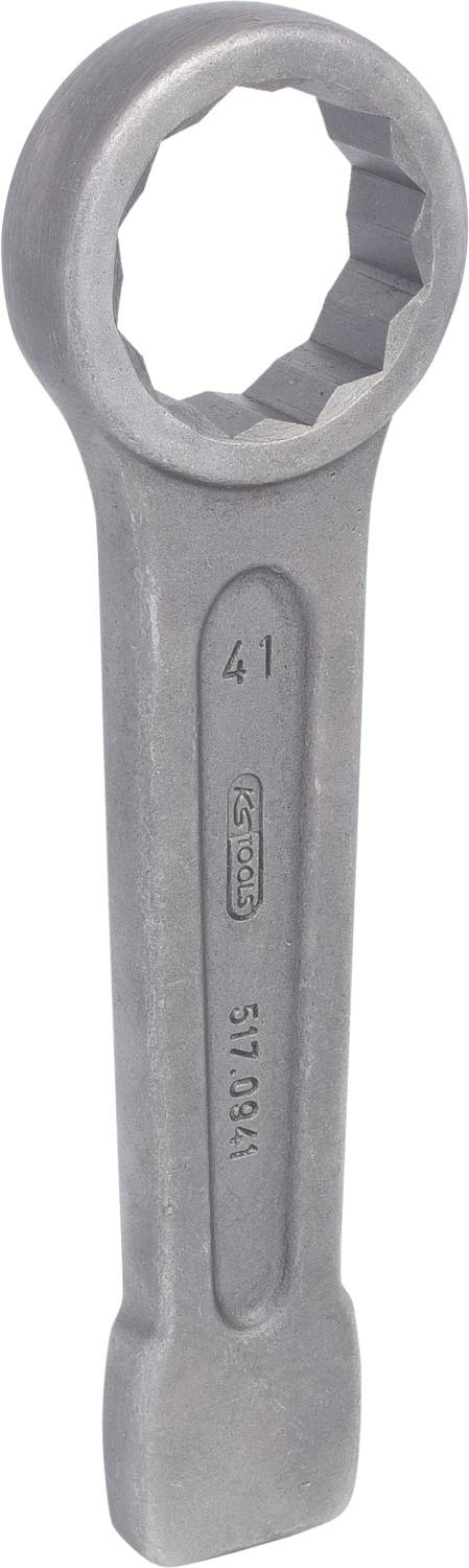 Metallschraubenschlüssel mit abgewinkeltem Kopf, geeignet zum Lösen und Festziehen von Schrauben, Aufschrift '41' und '51.084'.