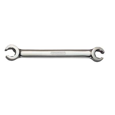 Ein silberner Gabelschlüssel mit zwei offenen Enden, ideal für Schraubarbeiten.