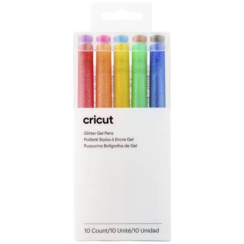 Thumbnail - Cricut Glitzer Gel 0,8mm, 10er Stiftset Blau, Gelb, Orange, Grün, Rot, Schwarz, Braun, Hellblau, Rosa, Lila