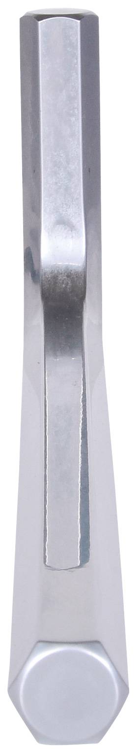 Metallschraubenschlüssel mit einem sechseckigen Griff und einem verlängerten, flachen Ende zum Greifen von Muttern oder Schrauben.