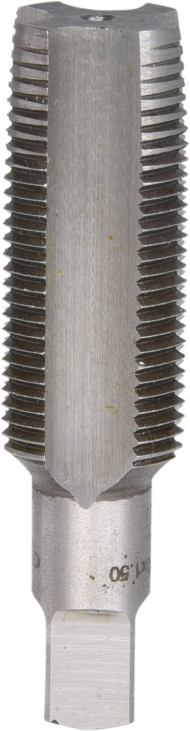 'Metall-Gewindebohrer mit geradliniger Nut zur Herstellung von Innengewinden in Bohrungen.'