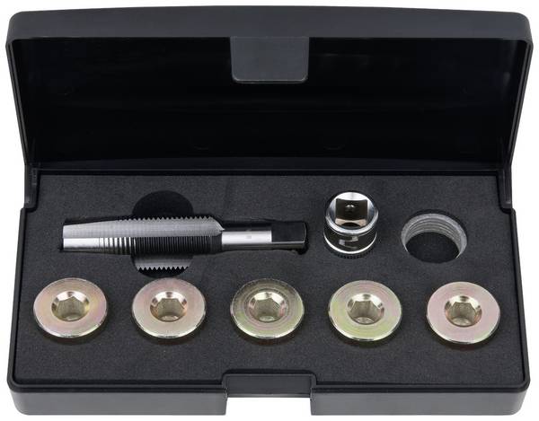 KS Tools 150.4935 Ölablassschrauben-Gewindereparatur-Satz, 12-tlg M18 x 1,5