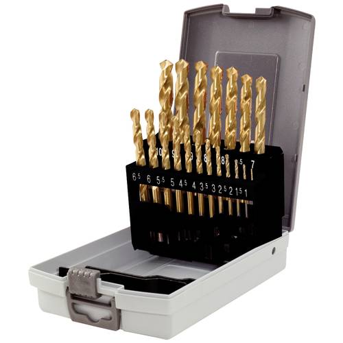 KS Tools 3304620 HSS TIN-TIP Metall-Spiralbohrer-Set 1 mm, 1.5 mm, 2 mm, 2.5 mm, 3 mm, 3.5 mm, 4 mm, 4.5 mm, 5 mm, 5.5 m...