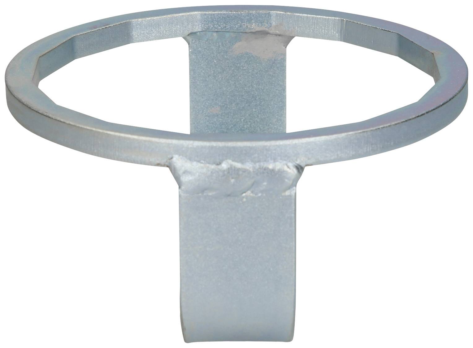 Metallring mit vertikalem Flansch, möglicherweise ein mechanisches Bauteil oder Halterung. Details der Funktion fehlen.