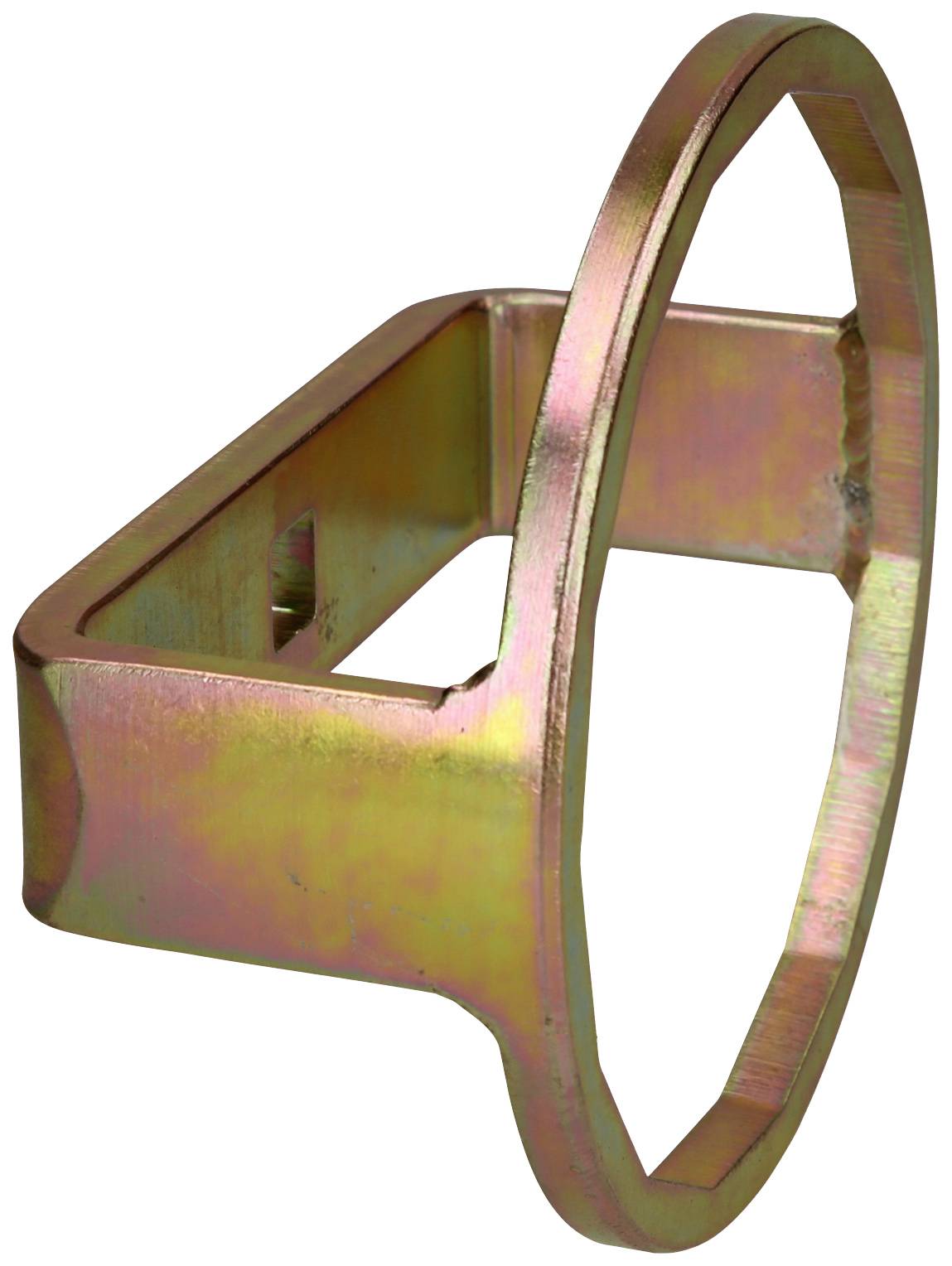 Ein Metallwerkzeug mit sechseckiger Öffnung und Griff, meist für das Lösen oder Anziehen von Verschraubungen verwendet.