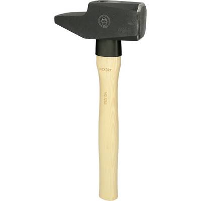Hammer mit einem schwarzen Metallkopf und hellem Holzgriff. Der Kopf zeigt ein Symbol, der Griff trägt die Aufschrift 'Hickory'.
