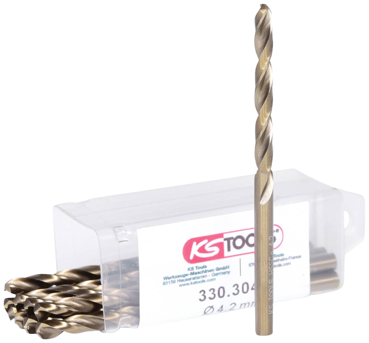 KS TOOLS HSS-G Co 5 Spiralbohrer, 4,2mm, 10er Pack (330.3042)