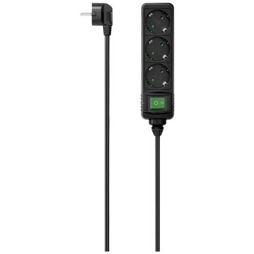 hama 00223004 Steckdosenleiste, 3-fach, Schalter, 1,4 m, Schwarz