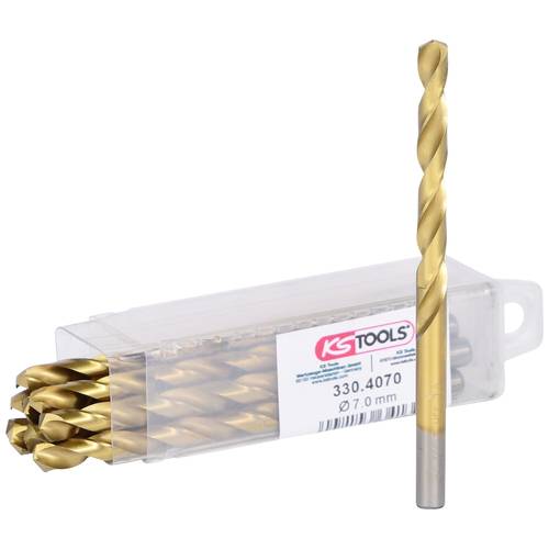 KS Tools 3304070 HSS TIN-TIP Metall-Spiralbohrer-Set 7 mm 10 St.
