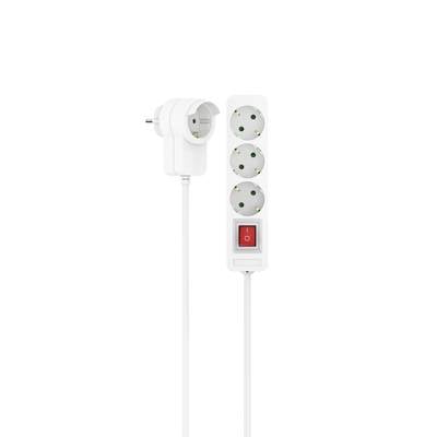 hama 00223081 Steckdosenleiste, 3-fach, Schalter, Zusatzsteckdose am Stecker, 1,4 m, Weiß