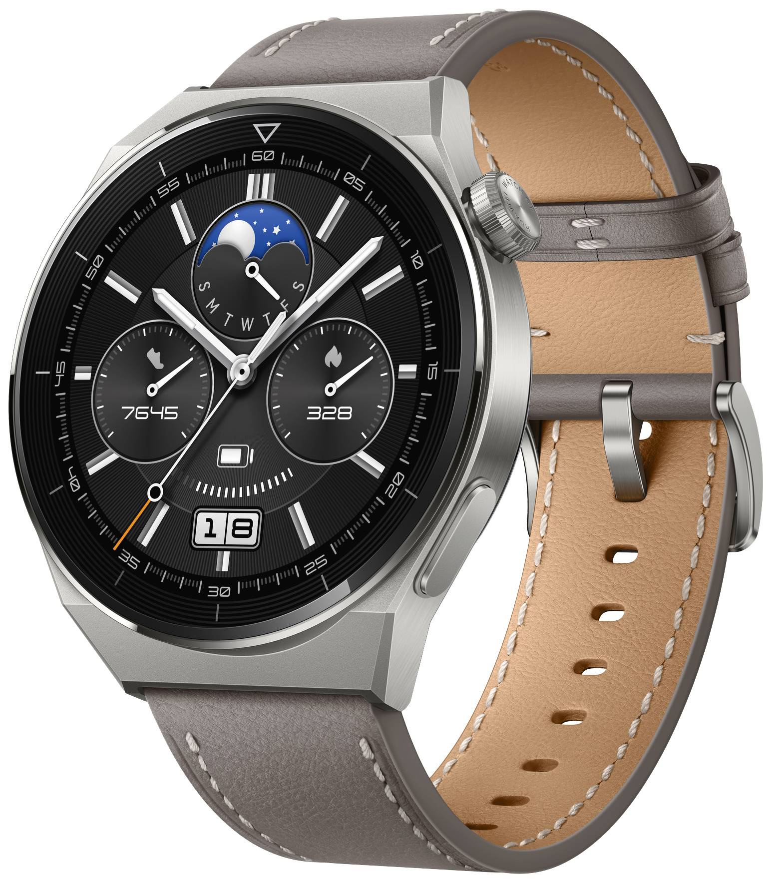 HUAWEI Watch GT 3 Pro - 46 mm - Titan - intelligente Uhr mit Riemen - Handgelenkgröße: 140-210 mm -