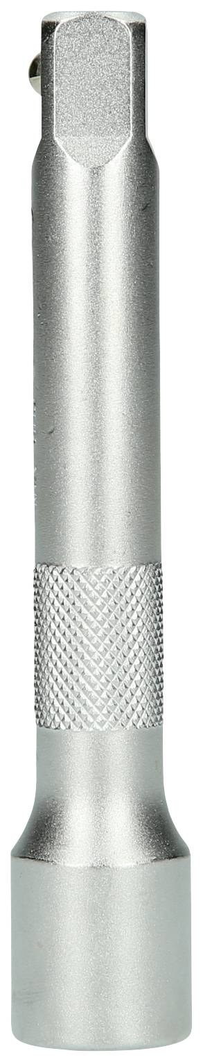Eine silberne, zylinderförmige Taschenlampe mit einer strukturierten Griffzone für besseren Halt.