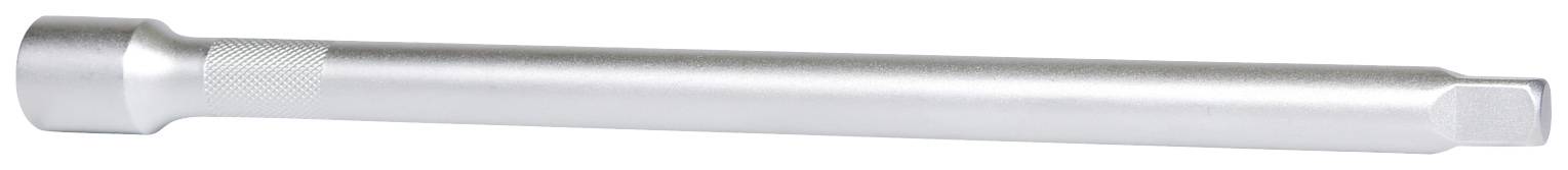 Ein silberfarbener, langer Metallstab mit gerändelter Oberseite.