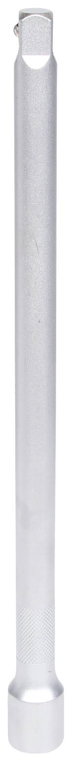 Ein langer, silberner Metallzylinder mit rundem Sockel und einer kleinen Öffnung oben. Verwendet für technische Zwecke.