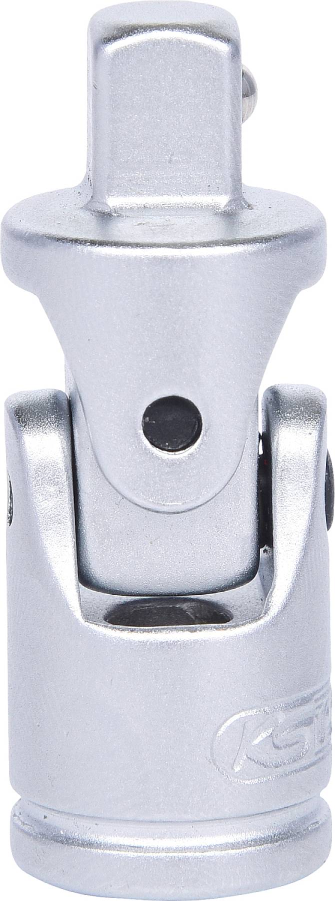 Metallisches Gelenkadapter für Steckschlüssel, silberfarben, beweglich, dient zur Flexibilisierung bei Schraubarbeiten.