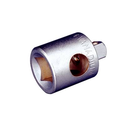 Metallsockel mit quadratischer Öffnung und runder Aufschrift 'VANADIUM'. Verwendet als Werkzeugteil oder Adapter.