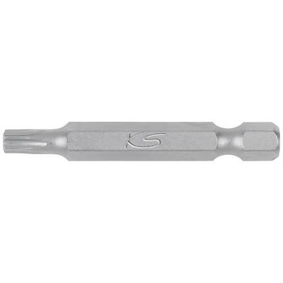 'KS Tools' Torx-Bit, silberfarben, für Schraubendreher, mit hexagonalem Schaft und Sternspitze.