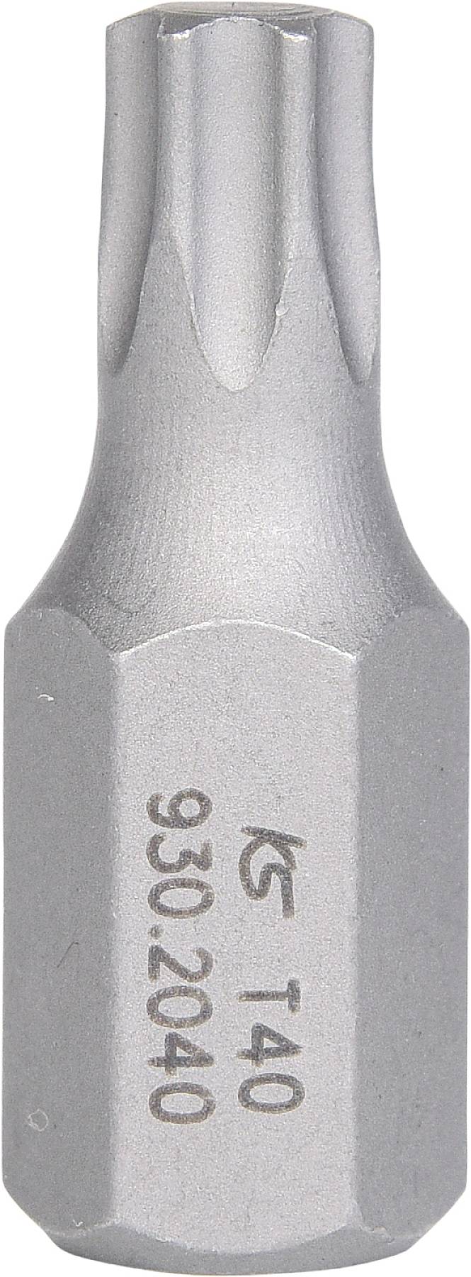Ein silberner Torx-Bit mit der Aufschrift 'T40 9302040'.