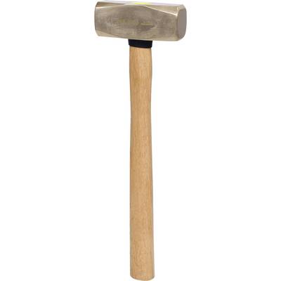 Ein Hammer mit langem Holzgriff und einem rechteckigen Metallkopf, geeignet zum Hämmern von großen Nägeln oder für schwere Arbeiten.