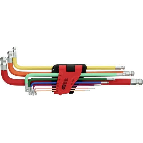 KS Tools 151.3222 Innen-Sechskant Winkelschraubendreher-Set 1.5 mm, 2 mm, 2.5 mm, 3 mm, 4 mm, 5 mm, 6 mm, 8 mm, 10 mm 9t...