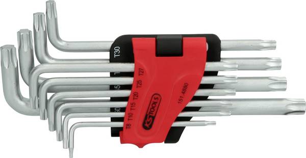 KS Tools 151.4880 TX Winkelschraubendreher-Set   T 8, T 10, T 15, T 20, T 25, T 27, T 30, T 40, T 45, T 50 10teilig