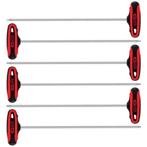 KS TOOLS T-Griff-Torx-Winkelstiftschlüssel-Satz, 6-tlg ( 158.8050 )