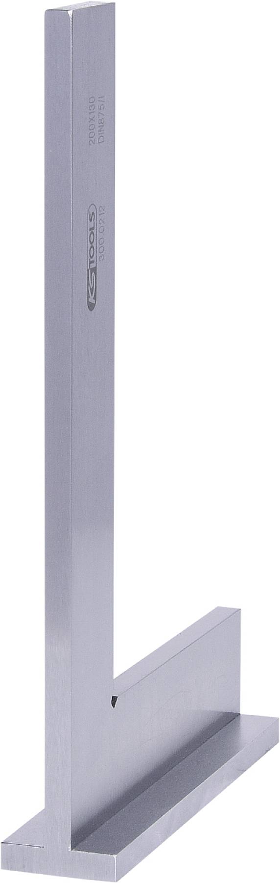 Ein silbernes Präzisions-Winkelmaß aus Metall in L-Form, verwendet für präzise Winkelmessungen in technischen Anwendungen.