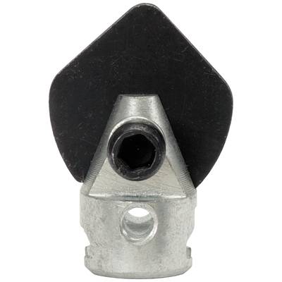 Ein gezackter Metallbohrer-Aufsatz mit schwarzer Spitze, geeignet für Beton oder Mauerwerk.