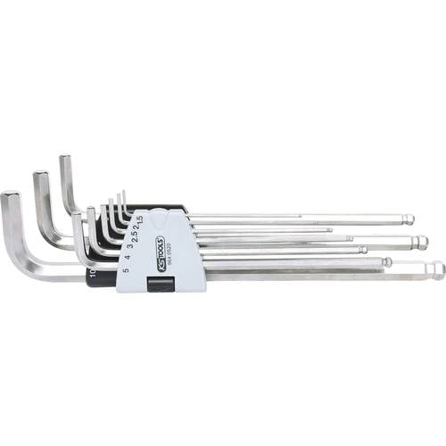 KS Tools 964.0520 Innen-Sechskant Winkelschraubendreher-Set 1.5 mm, 2 mm, 2.5 mm, 3 mm, 4 mm, 5 mm, 6 mm, 8 mm, 10 mm 9t...