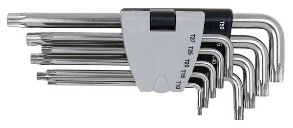 KS Tools 964.0620 TX Winkelschraubendreher-Set   TB 10, TB 15, TB 20, TB 25, TB 27, TB 30, TB 40, TB 45, TB 50 9teilig