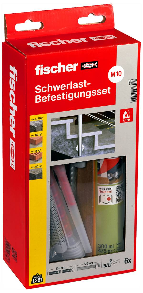 Fischer 97807 300 T SBS Set M 10 Schwerlast-Befestigungsset   1 Set