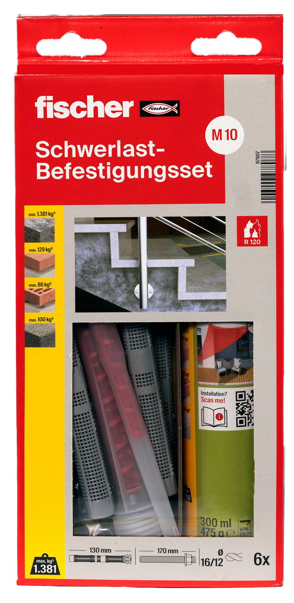 Fischer 97807 300 T SBS Set M 10 Schwerlast-Befestigungsset 1 Set-2