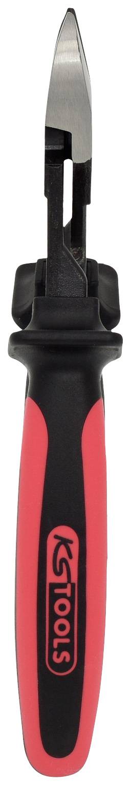 Eine rote und schwarze Zange mit isoliertem Griff, die für Sicherheitsarbeiten geeignet ist.