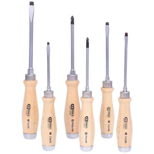 KS TOOLS ERGOTORQUE WOODmax Schlag-Schraubendreher-Satz, 6-tlg ( 300.1050 )