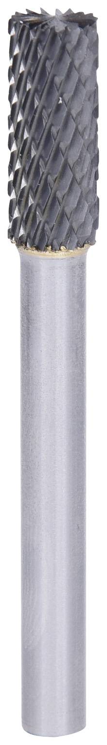 Ein rotierender Fräser mit zylindrischem Schaft und zahnartigem Kopf aus Metall. Geeignet für Metall- oder Kunststoffbearbeitung.