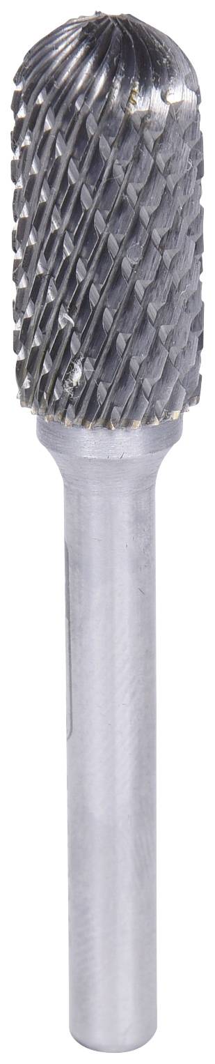 Eine zylindrische Fräsrundfeile mit spiralförmigen Schneidezähnen zur Metallbearbeitung.