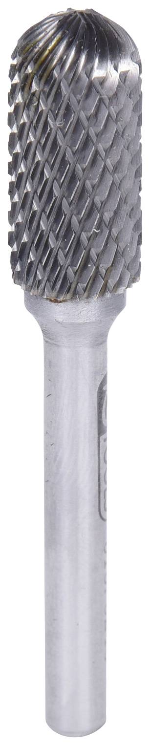 Metallfräser mit zylindrischem Kopf und scharfen, kreuzförmigen Schneiden, geeignet zum Schleifen und Formen von Materialien.