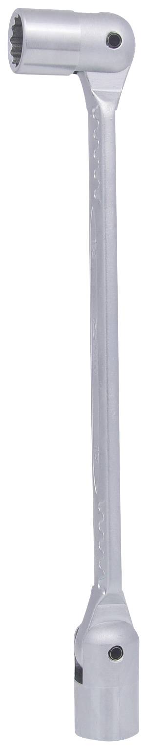 Ein silberner Schlagschlüssel mit beweglichem Kopf, geeignet für den Einsatz bei KFZ-Reparaturen zur einfacheren Handhabung.