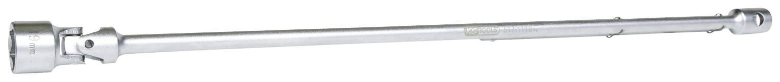 Ein langer Drehmomentschlüssel aus Metall mit einem verstellbaren Kopf, der zum präzisen Anziehen von Schrauben und Muttern verwendet wird.