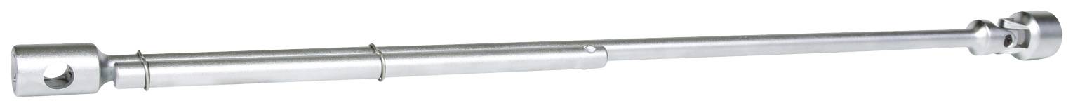 Ein silberner Teleskopstab aus Metall, der zur Verlängerung dient.