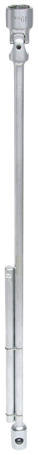 Ein silberfarbener Drehmomentschlüssel mit langem Griff, geeignet für präzise Drehmomentanwendungen bei der Montage oder Reparatur.