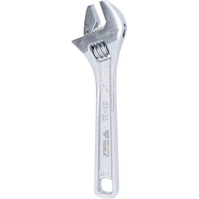 Ein verstellbarer Schraubenschlüssel aus Metall mit Skala, verwendet zum Festziehen oder Lösen von Muttern und Schrauben in verschiedenen Größen.