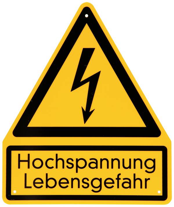 Warnschild Hochspannung, Lebensgefahr  (B x H) 200 mm x 237 mm    1 St.