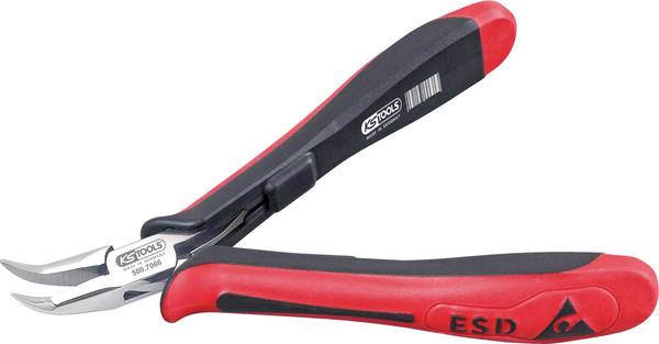 ESD Spitzzange, gebogen, ohne Hieb, 130mm