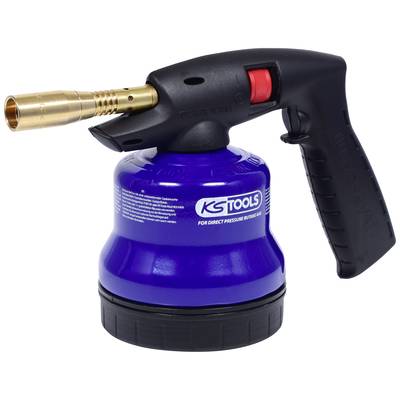 Lötlampe mit blauem Tank und schwarzem Griff. Eignet sich zum punktuellen Erhitzen. 'KS Tools' ist auf dem Tank aufgedruckt.
