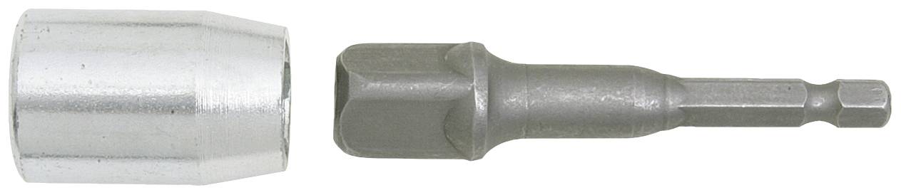 Metallischer Steckschlüsselaufsatz und magnetischer Bithalter. 